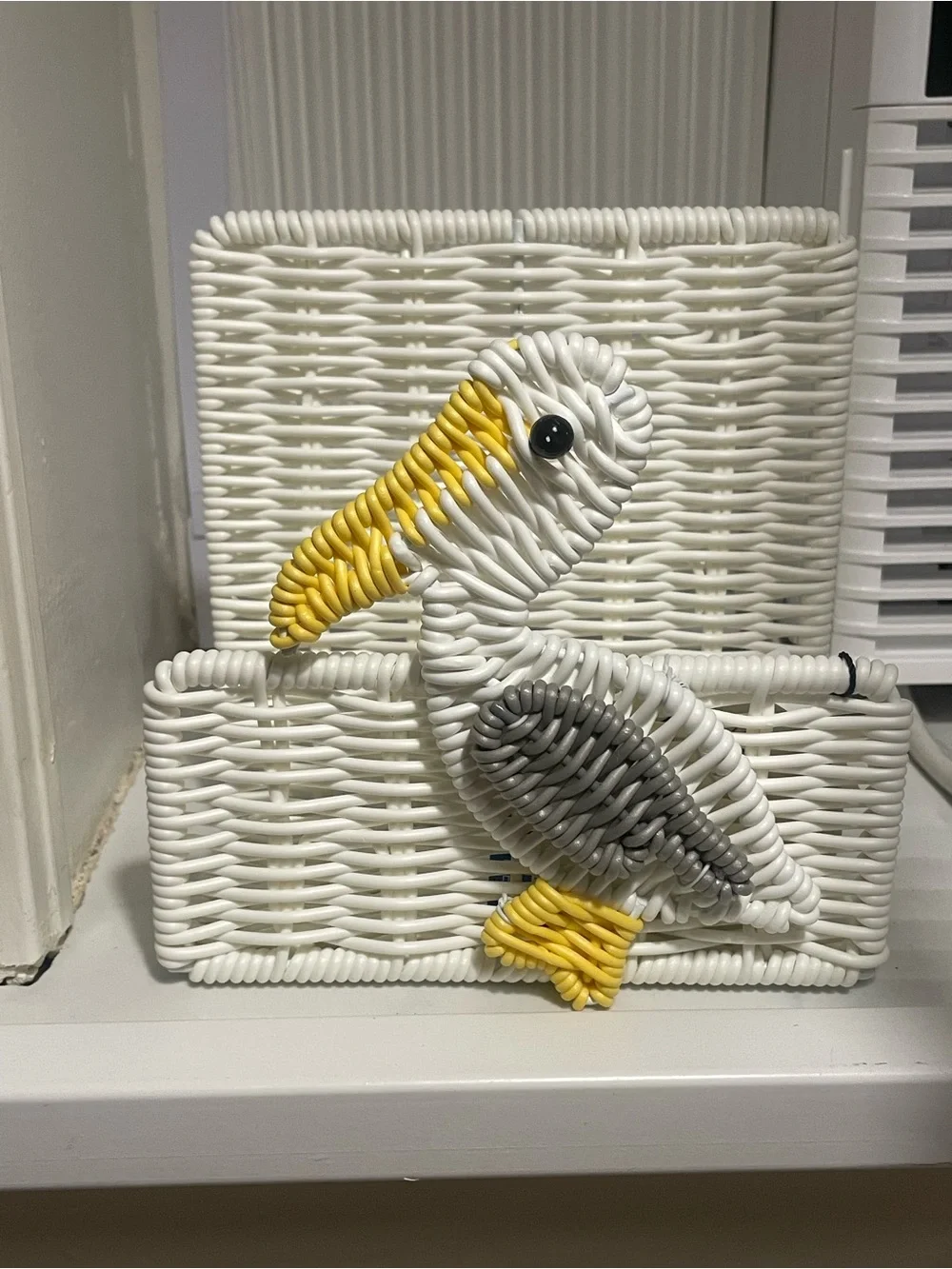 Pelican Wicker Style Napkin Holder | Coastal Beach House Kitchen Decor | NWT